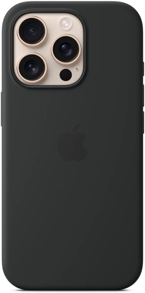 Husă din silicon Apple iPhone 16 Pro cu MagSafe – neagră