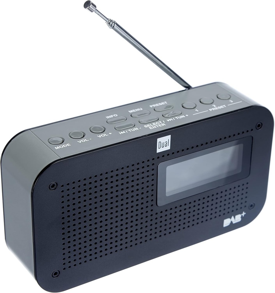 Radio digital portabil 74872 DAB 71 dual (tuner FM/DAB+, functie de presetare a statiei, afisaj LCD, functionare la retea sau la baterie) Negru