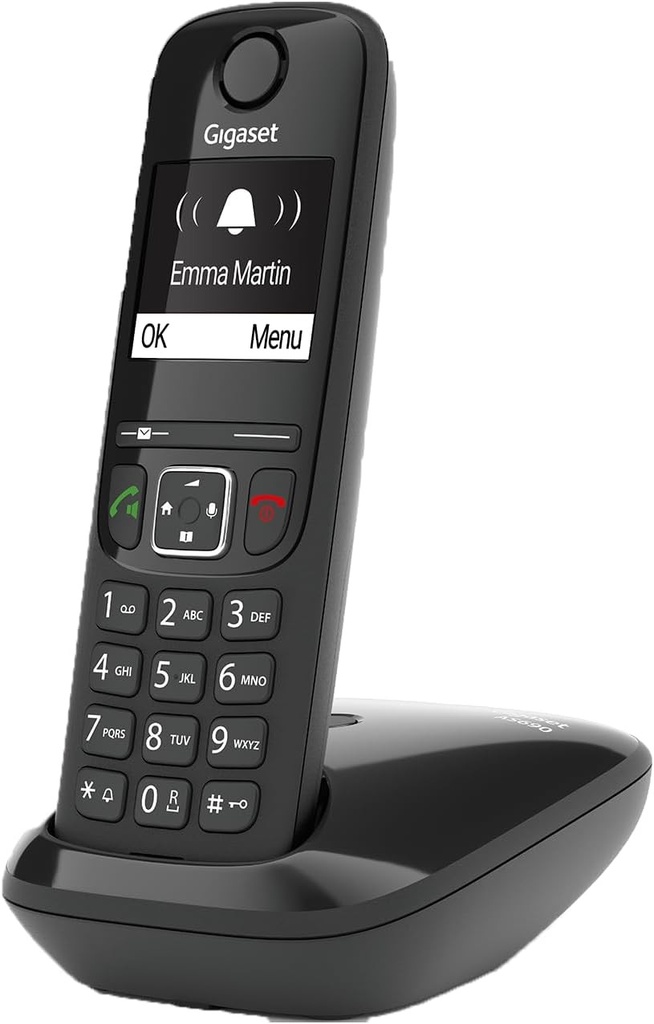 Gigaset AS690 - Telefon DECT fara fir - afisaj mare, cu contrast ridicat - calitate audio stralucitoare - profile de sunet reglabile - functie hands-free - nu deranja, negru [versiunea germana]