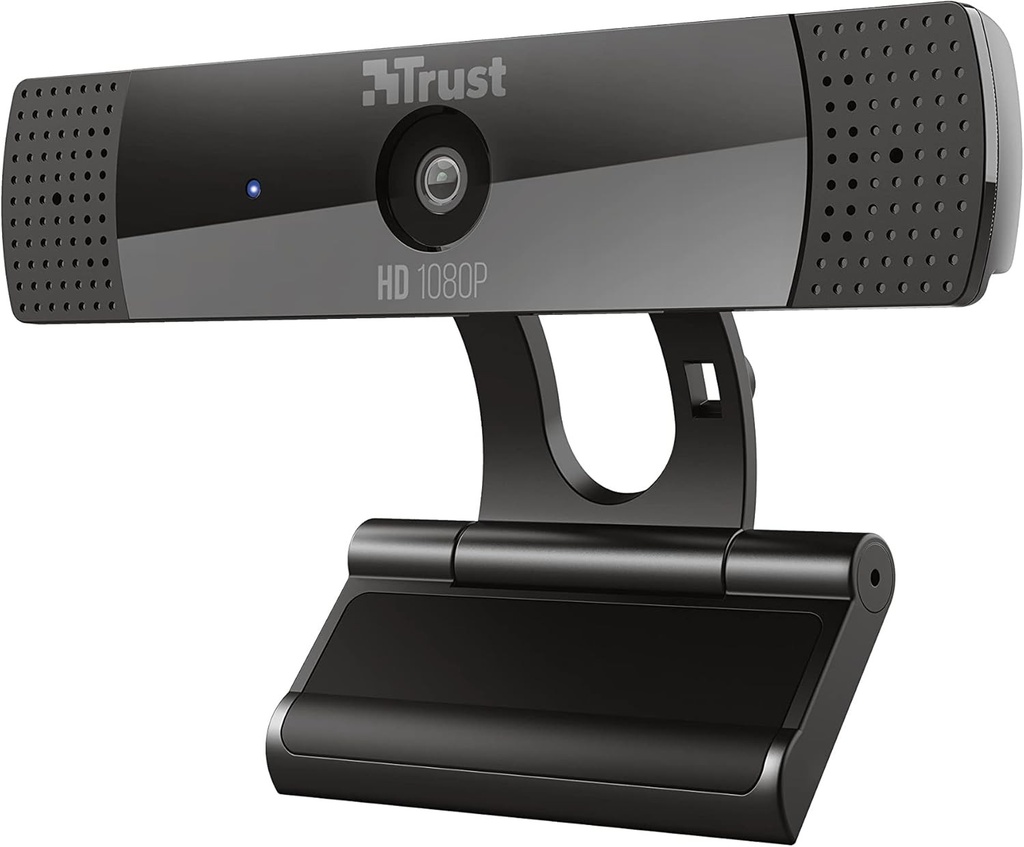 Trust Gaming GXT 1160 Vero Webcam Full HD 1080p 30 FPS cu microfon pentru computer, camera video pentru apeluri video, conferinte, Hangouts, Skype, echipe, zoom, computer, laptop, streaming - negru