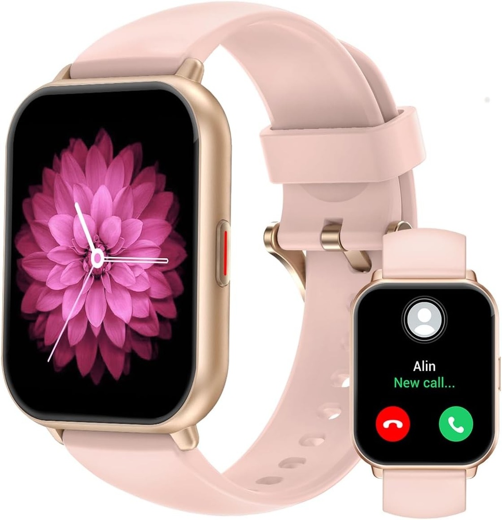RUIMEN Smartwatch cu functie de telefon, smartwatch pentru femei barbati cu ecran tactil HD ceas fitness cu monitorizare SpO2 monitor ritm cardiac monitor somn pedometru ceas mai multe moduri de antrenament pentru Android iOS