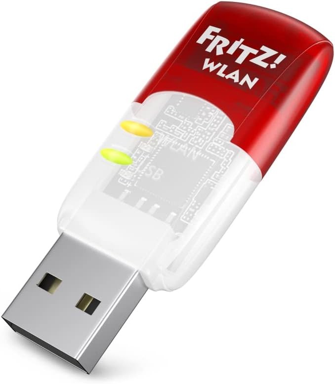 FRITZ!WLAN Stick AC 430 MU-MIMO (pana la 433 Mbps, Wi-Fi dual-band pentru conexiuni de 2,4 GHz sau 5 GHz, MIMO multi-utilizator, WPA2)
