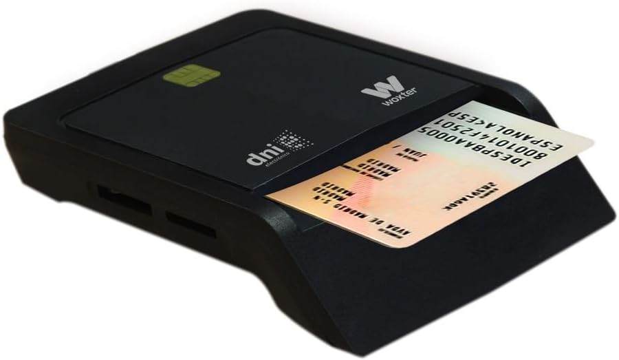 Woxter Electronic ID Reader Combo Black - Cititor ID, ID 3.0, Carduri SD, MMC, MS, MSPro, XD, SD Micro, etc. Compatibil cu PC și MAC, PE26-025, Negru