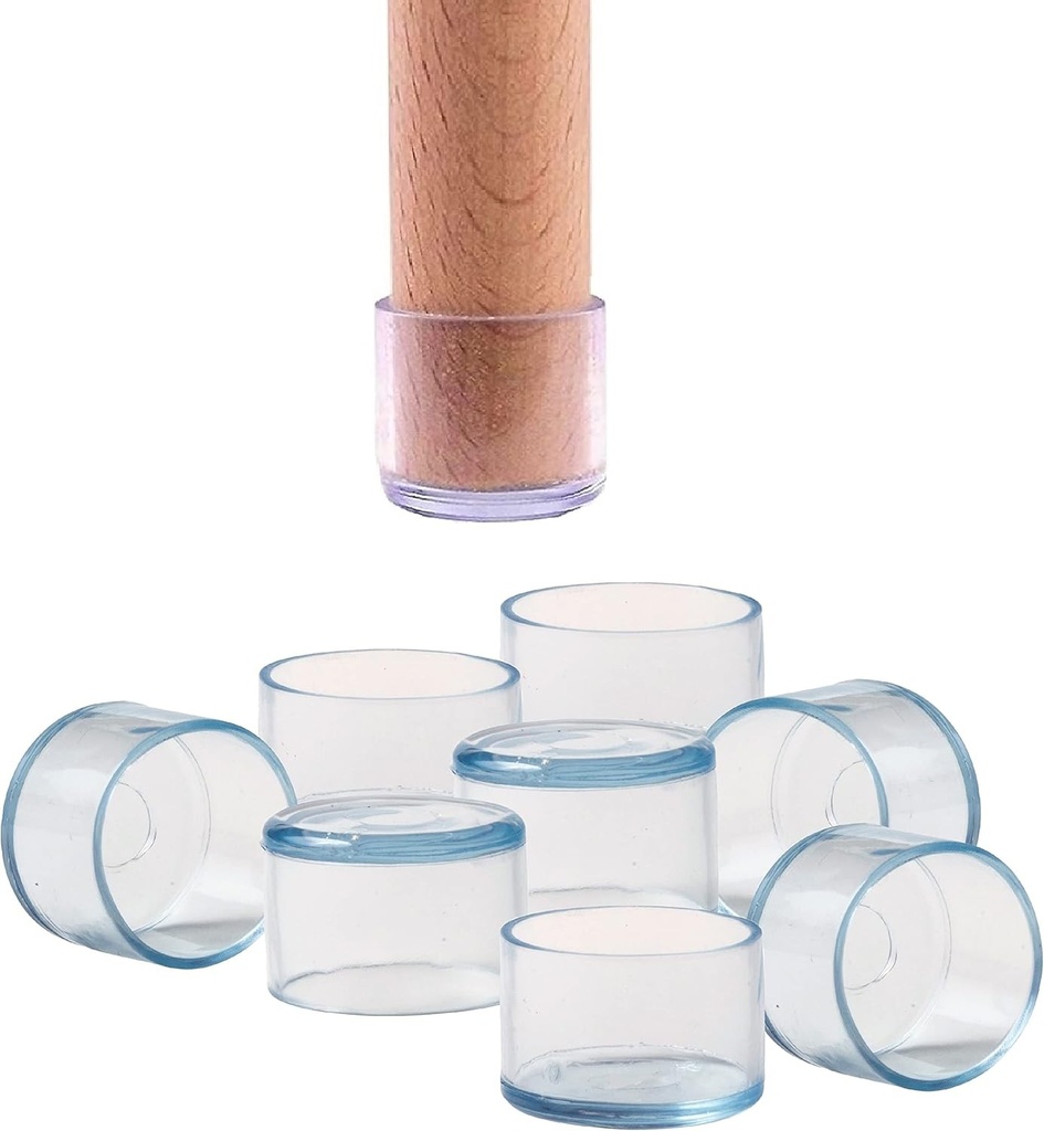 Capace din silicon pentru scaune si mobilier IPEA - 16 piese - Capace rotunde pentru scaune si picioare de masa pentru scaune si picioare din lemn, plastic sau fier - Antizgarieturi si antizgomot - 35 mm - Transparente