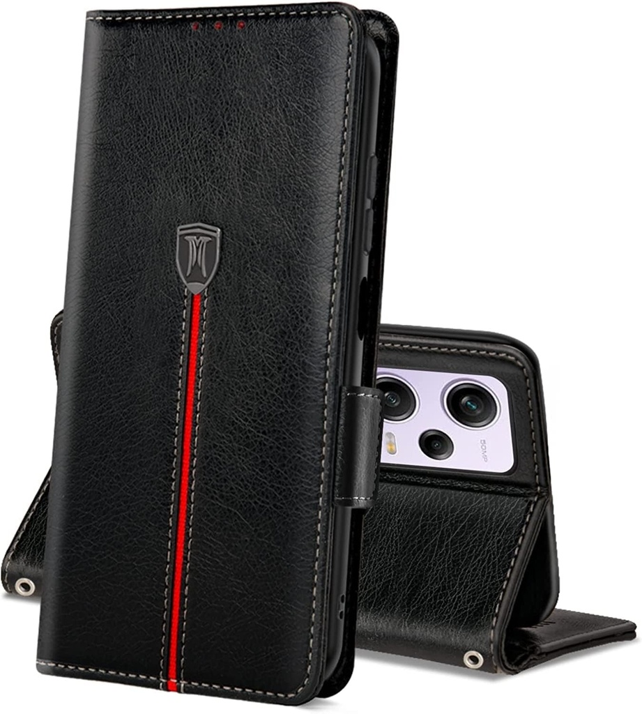 Husa pentru Xiaomi Poco X5 5G/Redmi Note 12 5G, husa din piele tip portofel, husa magnetica din silicon TPU, husa pentru suport pentru card, husa rezistenta la socuri pentru Redmi Note 12 5G albastru negru