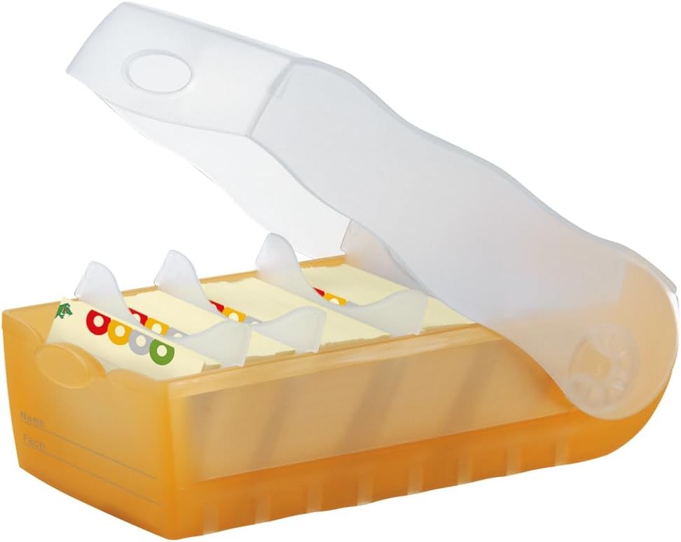 HAN Educational Card Box CROCO, invatare usoara a vocabularului cu sistem de invatare cu 5 compartimente, card index DIN A8 pentru 500 de carduri, incl. 5 placi de suport + 100 de carti de studiu, cutie index, caseta de invatare, 998-613,