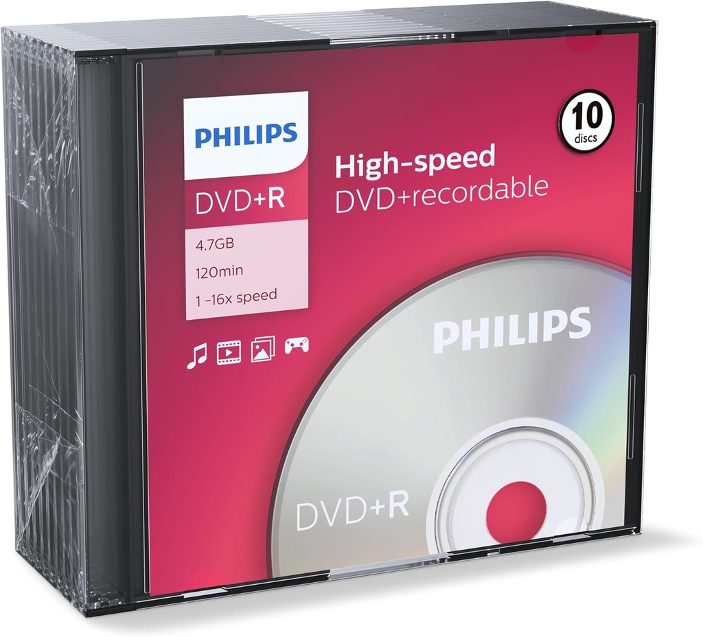 Philips DVD+R 4,7 GB 16x Slim JC (10)