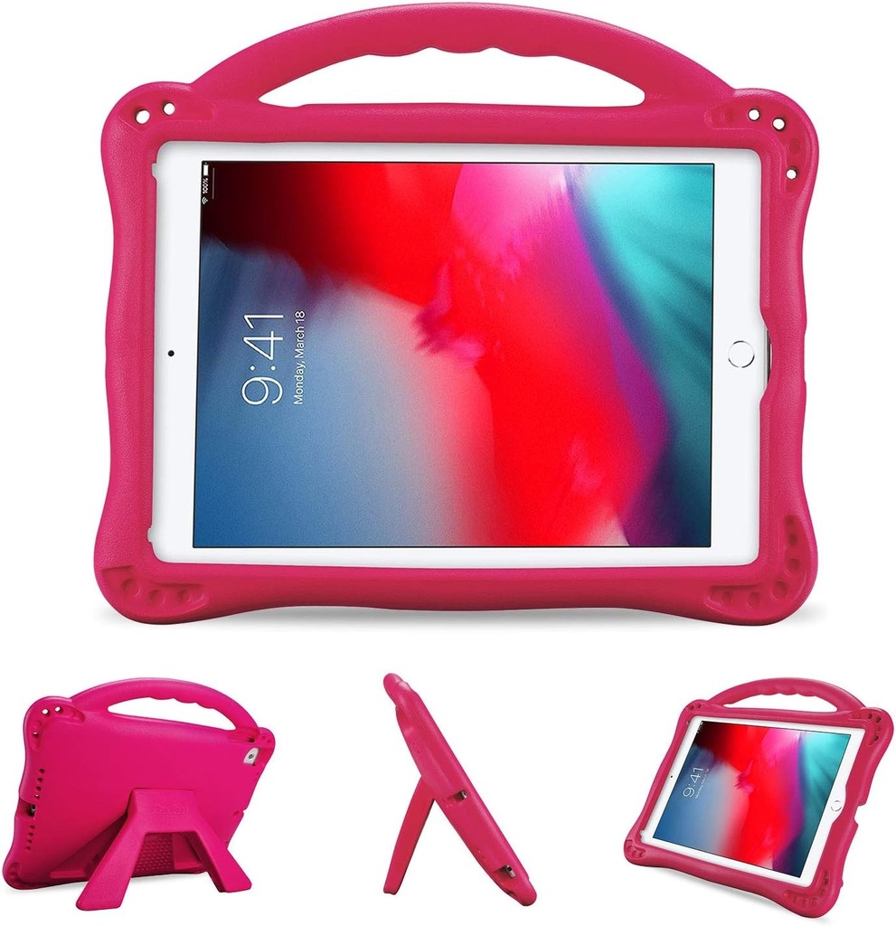 Husa din silicon ProCase pentru iPad 6, iPad 5, iPad Air 2, iPad Air 1, husa de protectie intarita pentru copii, rezistenta la socuri, husa usoara pentru iPad de 9,7 inchi, rezistenta cu maner de transport-magenta