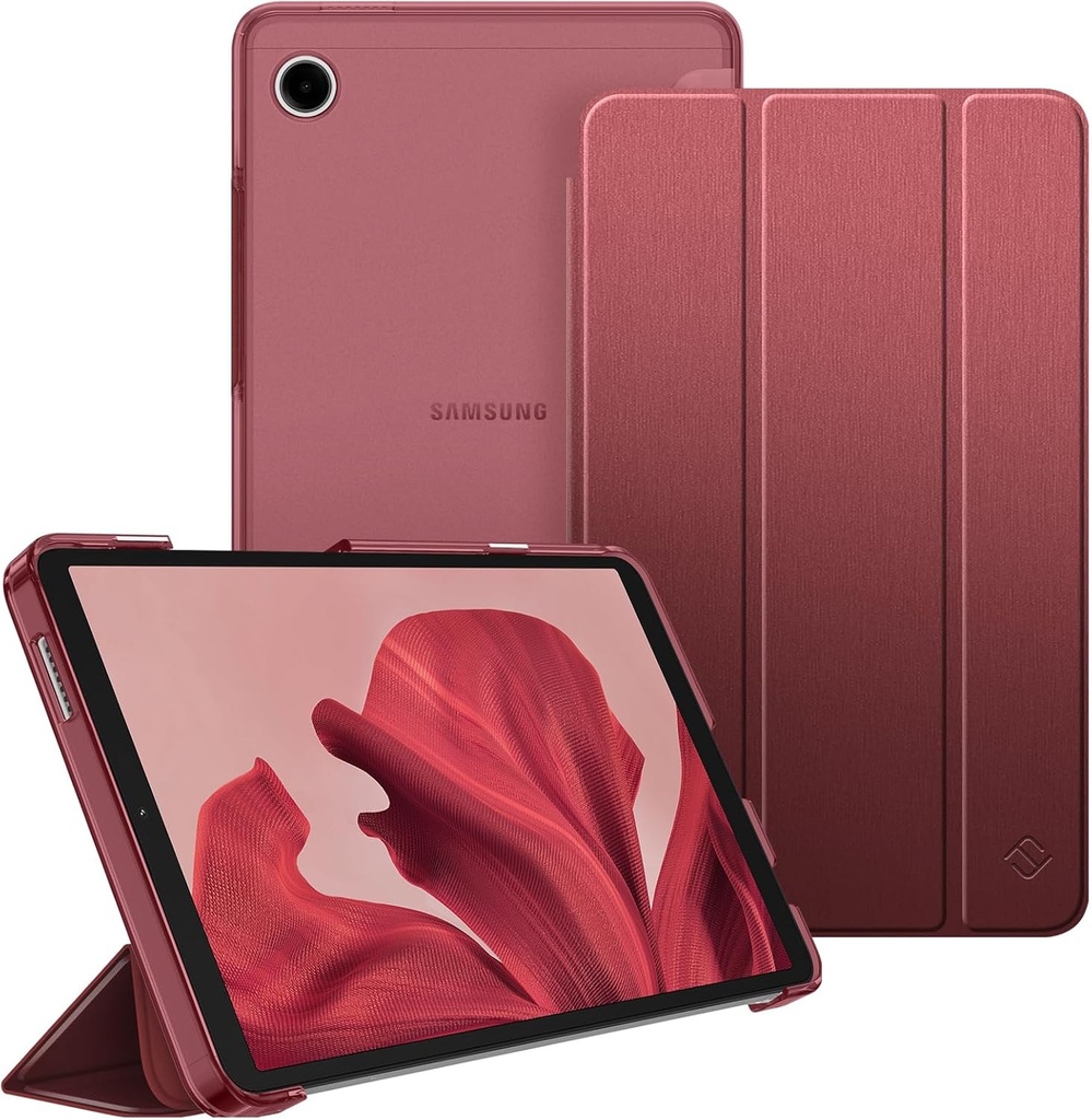 Husa Fintie pentru Samsung Galaxy Tab A9 8.7 inch 2023, husa de protectie ultra subtire cu husa din spate translucida pentru tableta Samsung A9 8.7 SM-X110/X115/X117, rosu vin