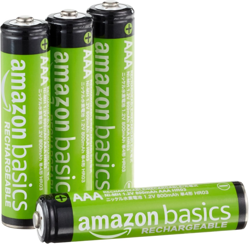 Baterii reîncărcabile AAA Amazon Basics, preîncărcate, NiMh, 4 număr (aspectul poate varia)