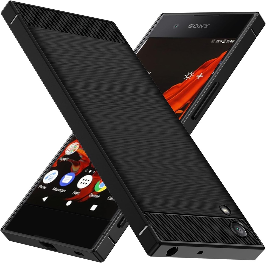 ivoler Husa din silicon pentru Sony Xperia XA1 Plus, [Protectie militara] Husa pentru telefon rezistenta la socuri, husa de protectie subtire, moale, flexibila, rezistenta la zgarieturi, husa anti-amprenta, neagra