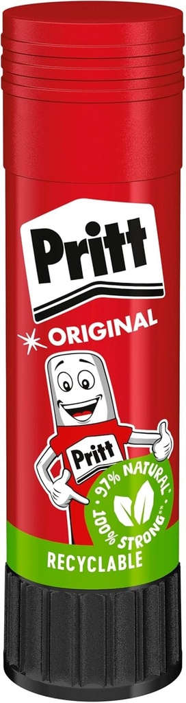 Pritt Glue Stick, Lipici sigur si prietenos pentru copii pentru arte si meserii, adeziv puternic pentru rechizite scolare si de birou, 1 x 22 g Pritt Stick, 9H PK611