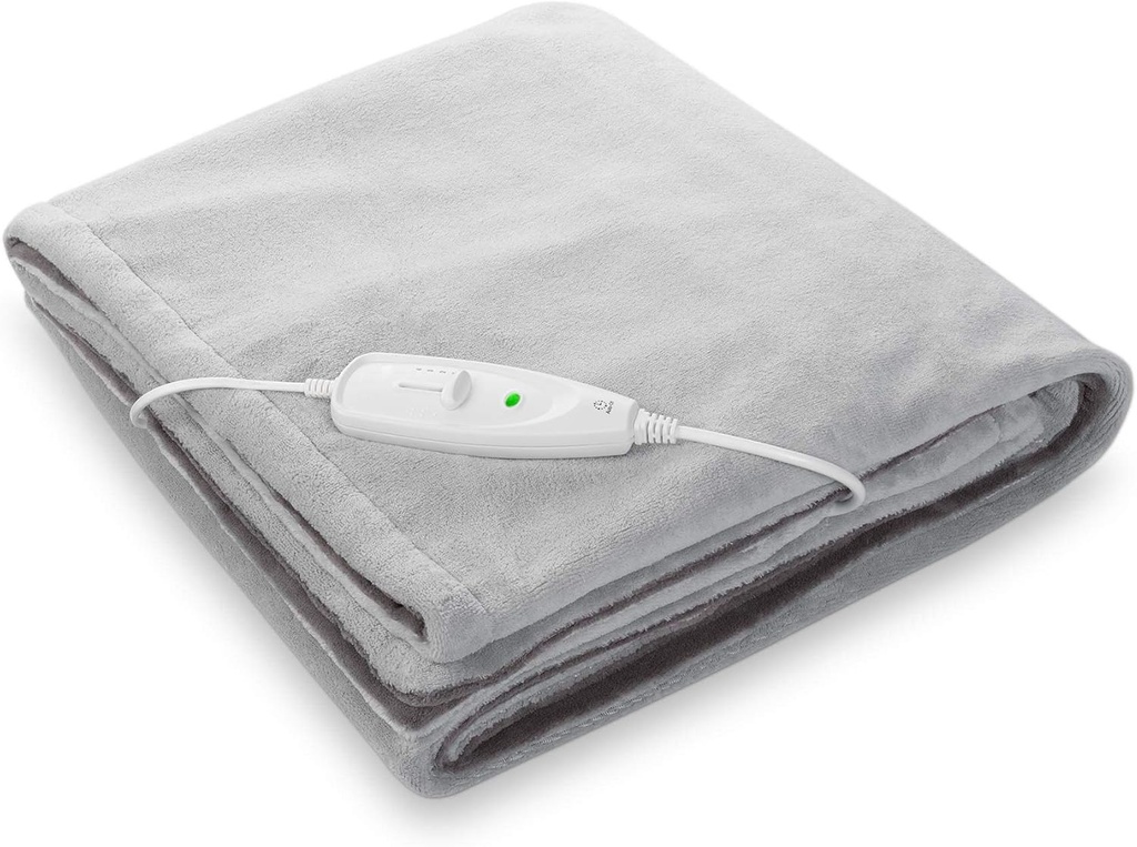 Pătură electrică medisana HB 675 XXL, lavabilă, cu oprire automată, 4 setări de temperatură, 200 x 150 cm, design reversibil în 2 tonuri, gri/gri închis, 1 bucată