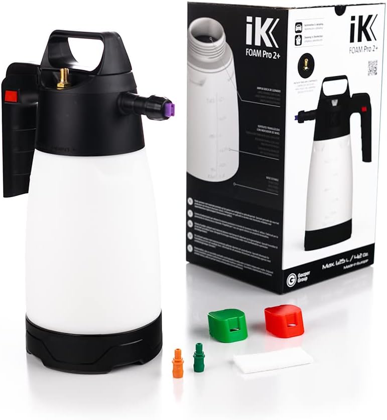 Pulverizator de spumă profesional IK cu conector de aer comprimat - 1,5 L - Presiune mai mare - Proiectat pentru agenți de spumă - Curățare și întreținere - Fabricat în UE - IK Foam Pro 2+