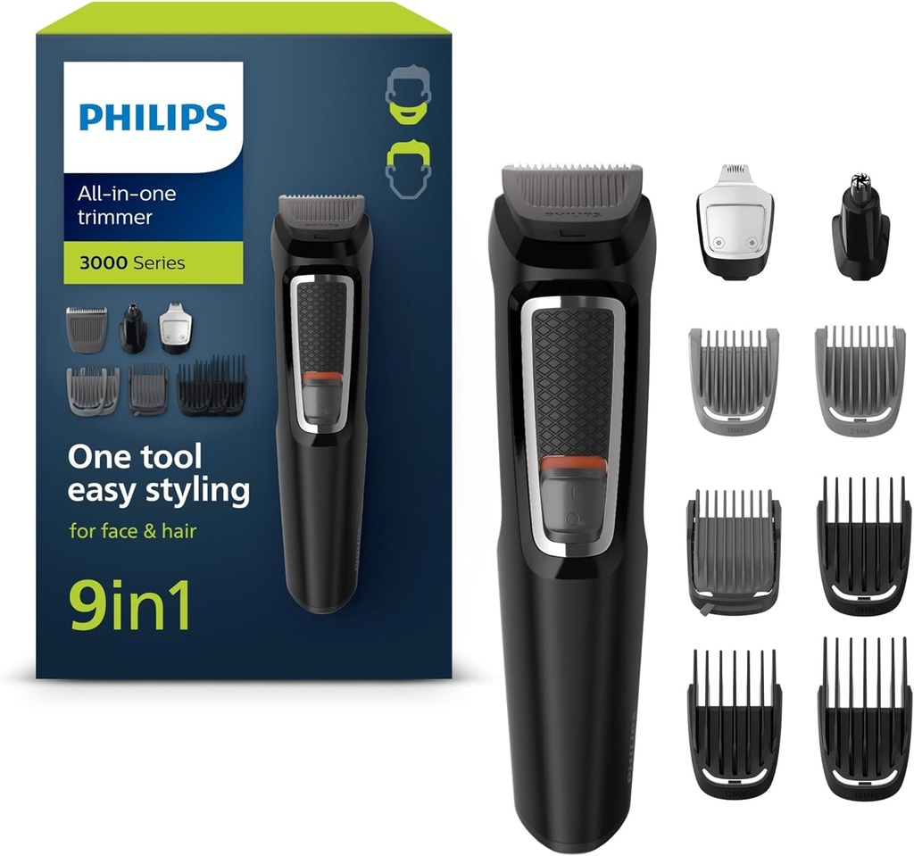 Philips Multigroom Series 3000 9-în-1, pentru față și păr (modelul MG3740/15)