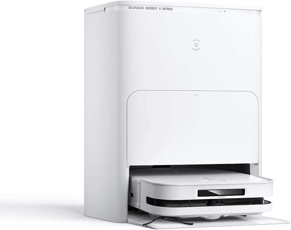 Aspirator robot ECOVACS DEEBOT X5 OMNI cu stație All-in-One, 12800Pa, anti-încurcare, tăiere adaptivă TruEdge, spălare cu mopul cu apă caldă la 70°C, ridicare mop de 15 mm