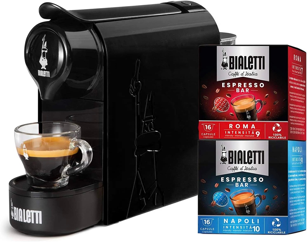 Bialetti Gioia, aparat de cafea espresso cu 32 de capsule, funcționează exclusiv cu capsule Bialetti, alb