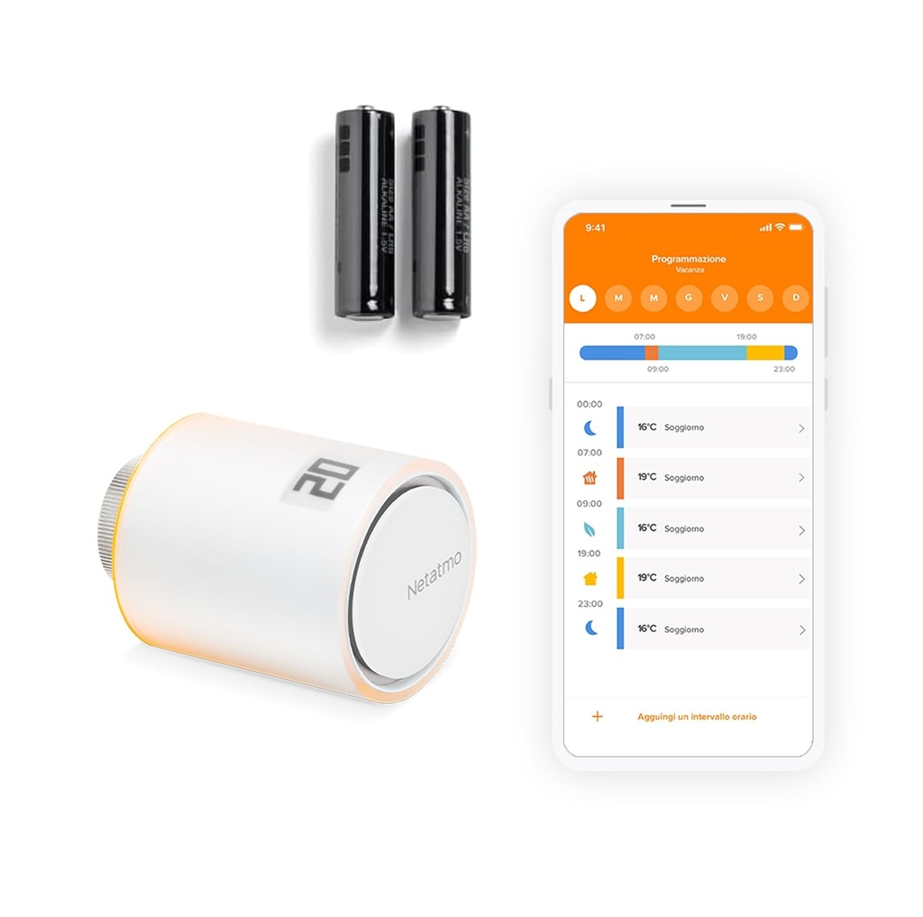Supape Netatmo Smart WiFi pentru radiator, telecomandă, economie de energie, modul suplimentar pentru termostat inteligent și kit de pornire pentru încălzire centrală NAV-AMZ