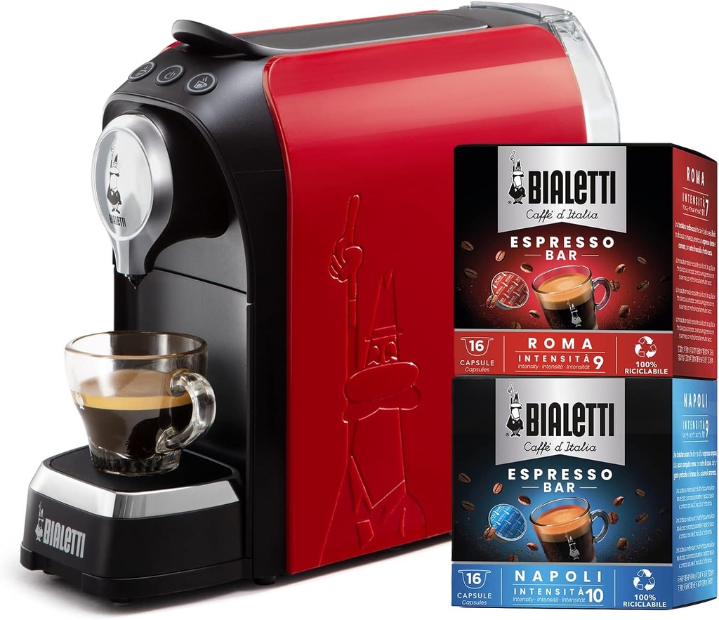 Bialetti Super Espresso Machine, Funcționează exclusiv cu capsule Bialetti, Negru