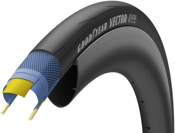 Goodyear 0810432031189, Anvelopa 700x28 Vector 4 Seasons Tubeless Complete Black Unisex Adulto, Nero