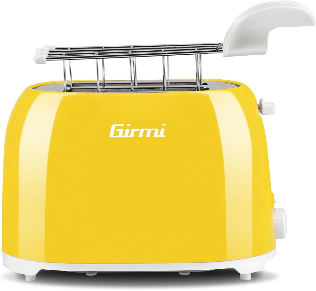 Pâine de pâine Girmi TP10, 750 W, clește din oțel inoxidabil, 7 niveluri de gătit, tavă pentru firimituri, oprire automată, galben
