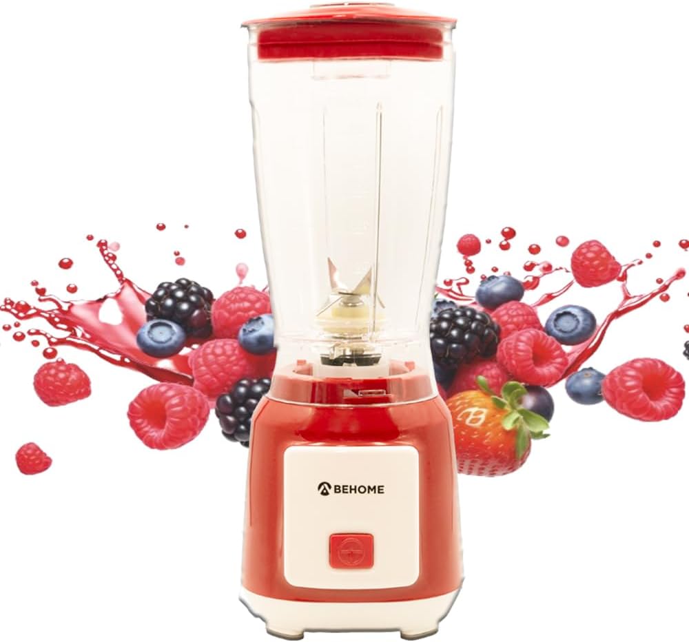 Blender electric BEHOME pentru smoothie și milkshake | Baterie de bucătărie cu cană de 600 ml și lame din oțel inoxidabil