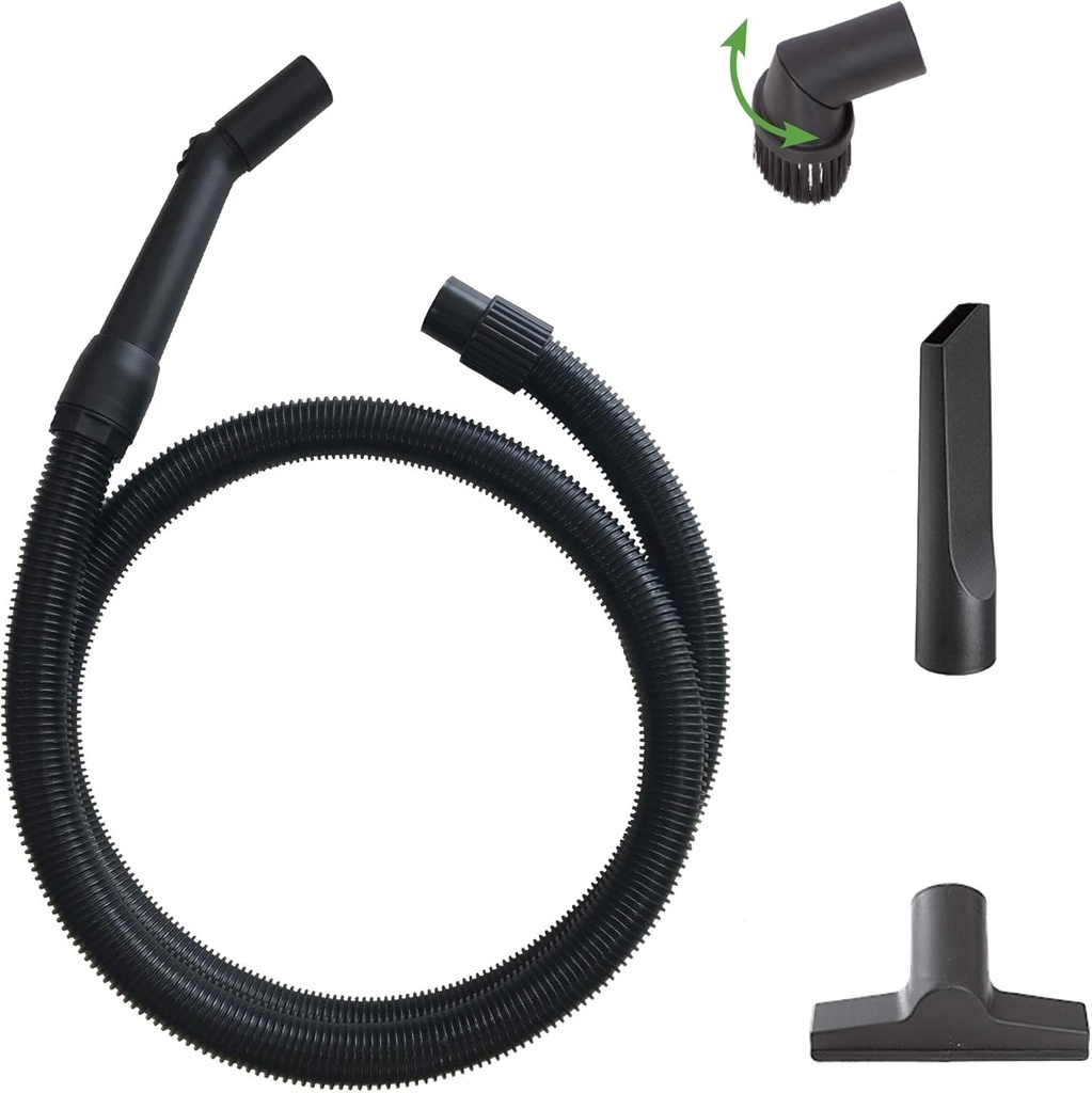 Kit complet pentru aspiratoare umede si uscate Ribimex pentru aspiratoare pentru cenusa, include furtun flexibil de 2 m, lance plata, perie reglabila si perie pentru covoare si tesaturi - PRCEN/DKIT