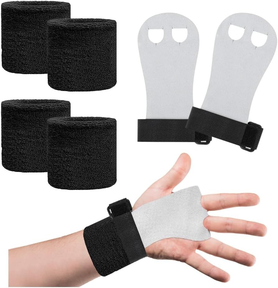 HIOQFR 1 pereche de manere de gimnastica manere manere de gimnastica artistica manusi de gimnastica artistica pentru fete crossfit manere de protectie pentru palme curele pentru incheietura mainii benzi de gimnastica cu 4 bratari sport-S