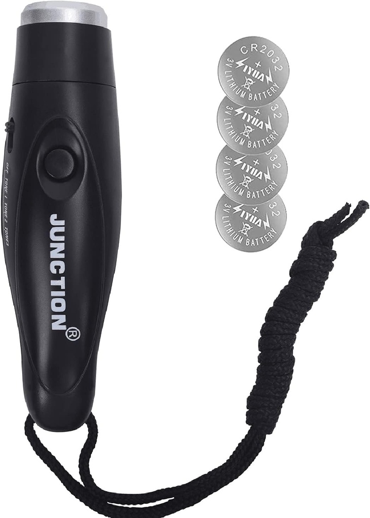 Fluier sport electronic XREXS, fluier de urgenta in 3 tonuri cu snur, potrivit pentru arbitri, antrenori, camping in aer liber, dresaj de caini, educatie fizica