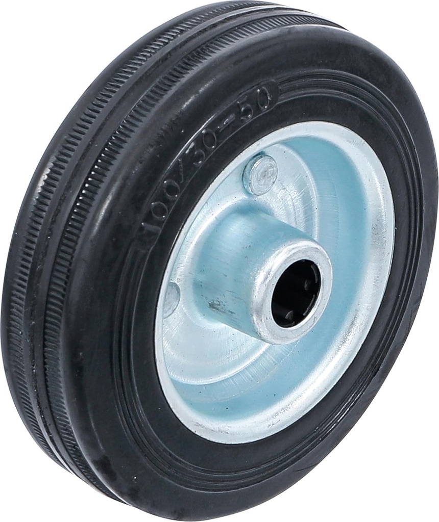 BGS Diy 80959 | Roata din cauciuc solid | Janta de otel | O 100 mm | Cauciuc solid, rezistent la perforare