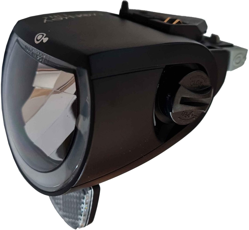 Lumină frontală MonkeyLink SkyeLight Front Connect 80 Lux pentru biciclete electrice cu BlueDoc (interfață MonkeyLink), negru