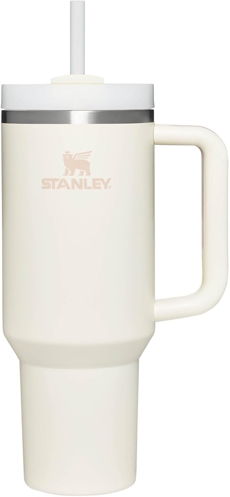Sticla de băut Stanley Quencher H2.0 Flowstate cu paie 1,2 L - Cana termică se răcește 11 ore - Păstrează gheața rece timp de 48 de ore - Lavabil la mașina de spălat vase - Sticlă termo fără BPA - Cana de băut din oțel inoxidabil - Cremă
