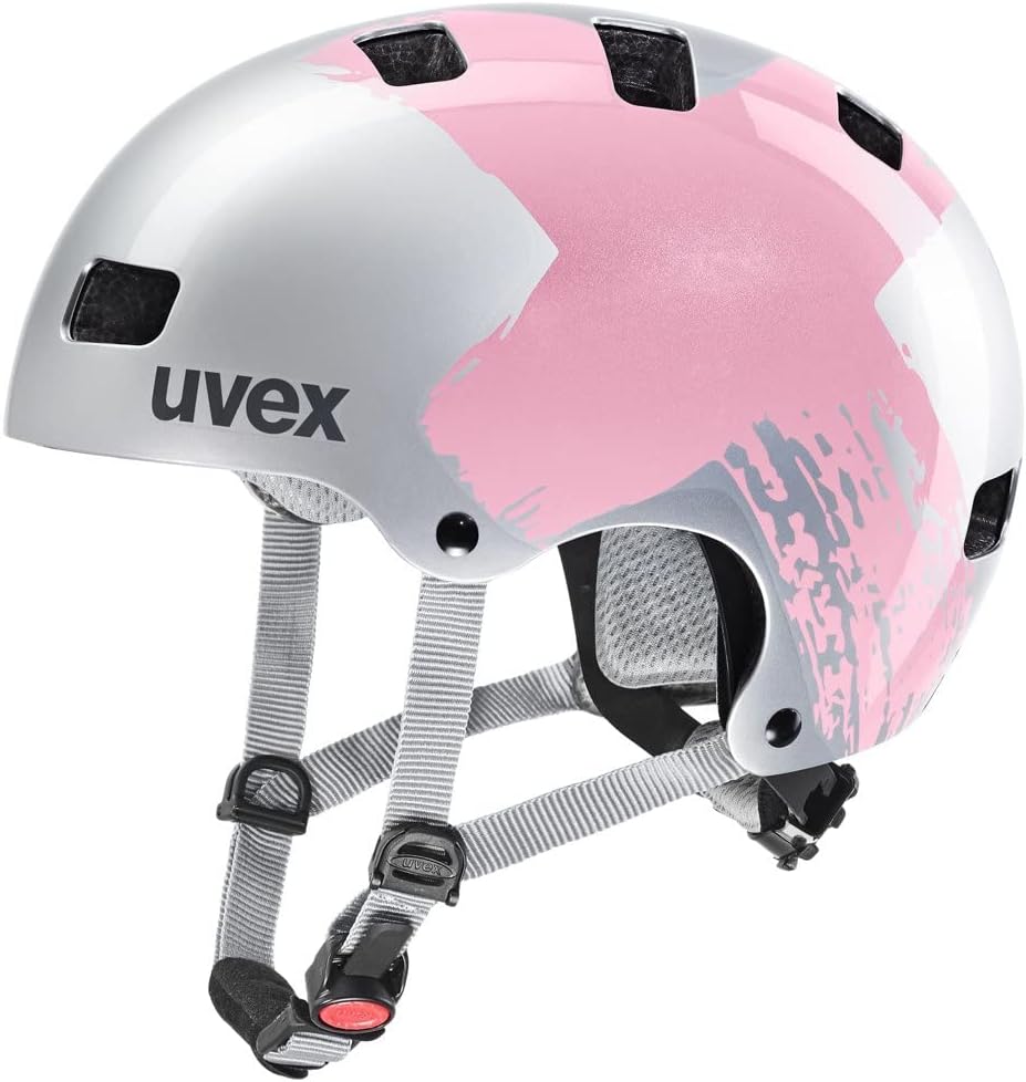 uvex kid 3 - casca de bicicleta robusta pentru copii - potrivire individuala - ventilatie optimizata - argintiu - trandafir - 51-55 cm