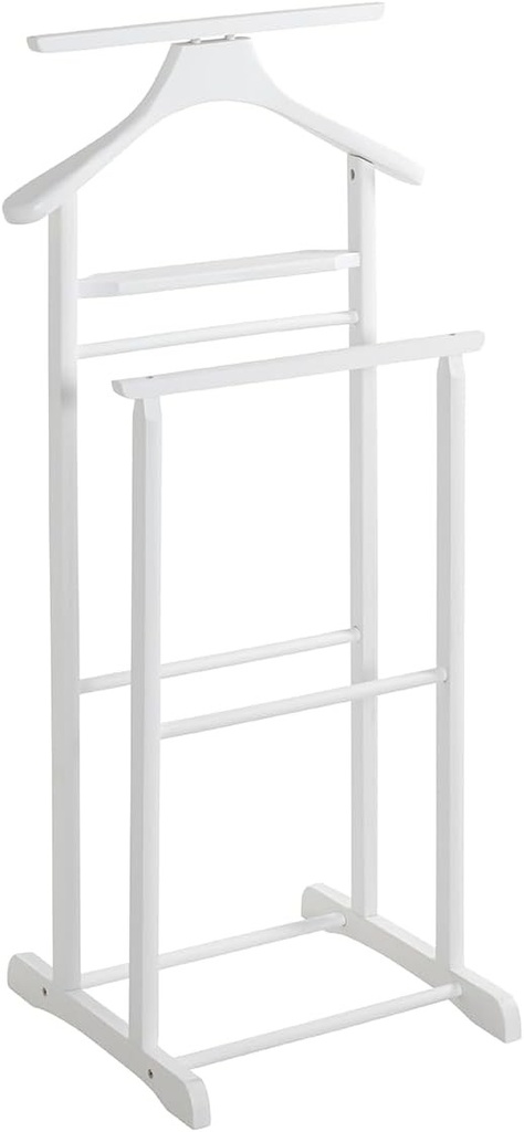 Suport de valet HAKU Furniture, lemn masiv, alb, L 47 x D 36 x H 102 cm