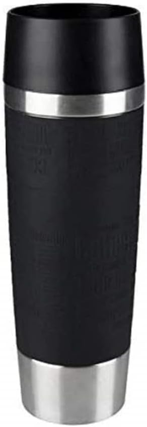 Emsa 515615 Cană de călătorie Classic Grande | 500 ml | Cana termica | Cana izolata | Se menține cald timp de 6 ore, rece timp de 12 ore | Etanșat | Închidere ușoară Quick-Press | deschidere pentru băut la 360° | Negru | 1 bucată