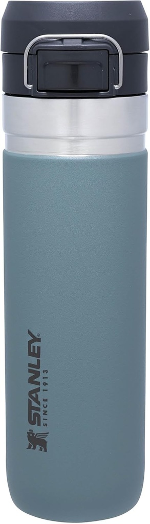 Sticlă de apă Stanley Quick Flip din oțel inoxidabil 0,71 L - Păstrează rece 12 ore - etanșă - Sticlă de apă fără BPA - Compatibil cu suport pentru pahare - Se poate spăla în mașină de spălat vase - șist