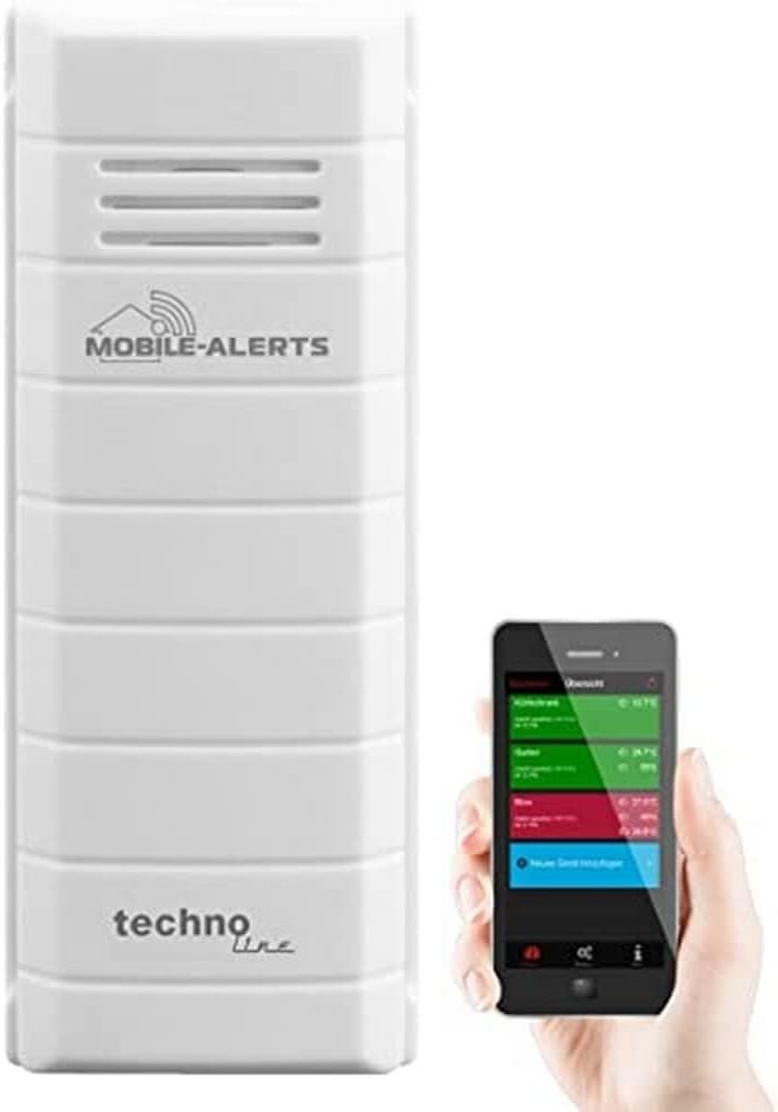 Mobile MA10100 Alerte Senzor suplimentar MA 10100 - Senzor de temperatura cu transfer de date pe smartphone, termometru, compatibil cu Alexa, monitorizare temperatura, alb, 3,2 x 1,7 x 8,7 cm