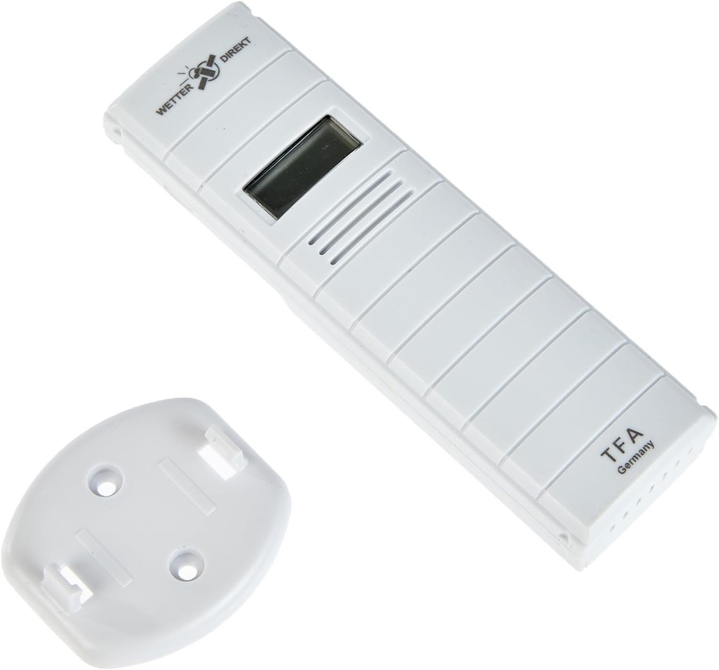 Transmitator de schimb TFA Dostmann pentru Wetterdirekt, inclusiv afisaj, emitator termo-higro, 30.3155, alb, L 39 (51) x L 21 (46) x H 129 (135) mm, RH 1-99% - temperatura -39,9 - +59 °C