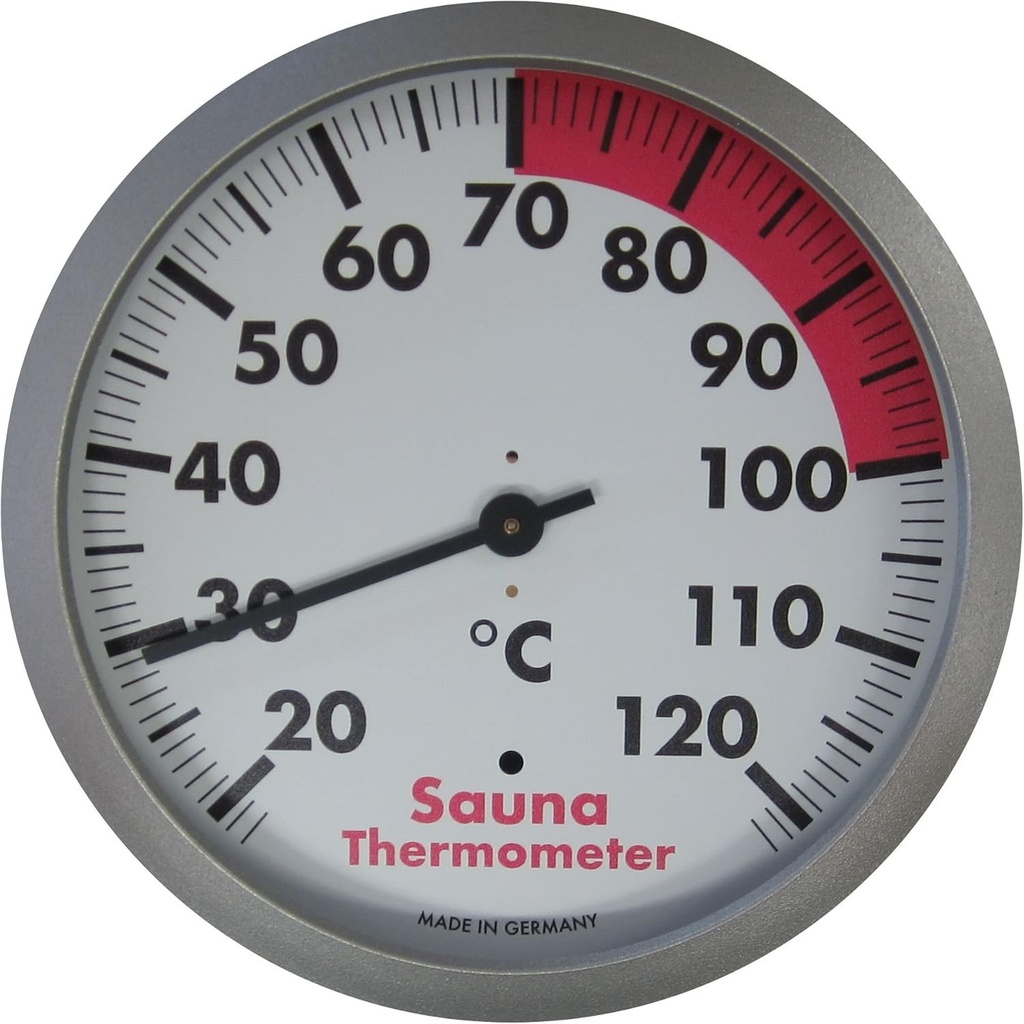 Termometru analog pentru sauna TFA Dostmann, rezistent la caldura, argintiu/alb, L 120 x L 37 x H 120 mm