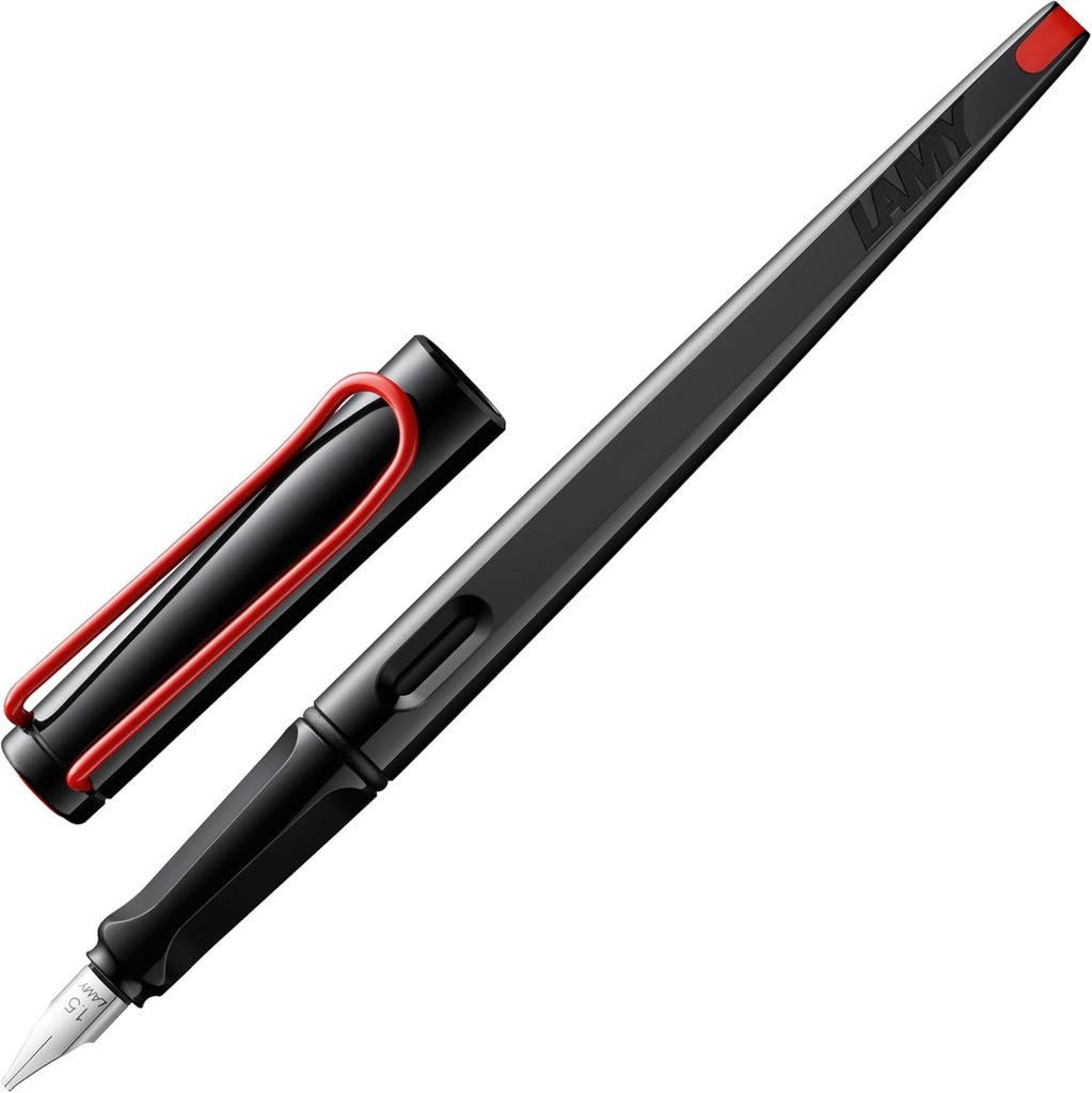 Pix Lamy Joy Black Calligraphy Fountain Pen - cu mâner ergonomic și vârf de oțel lustruit de 1,1 mm - Pix de caligrafie cu vârf de caligrafie - Cartuș de cerneală T 10 Blue incl.