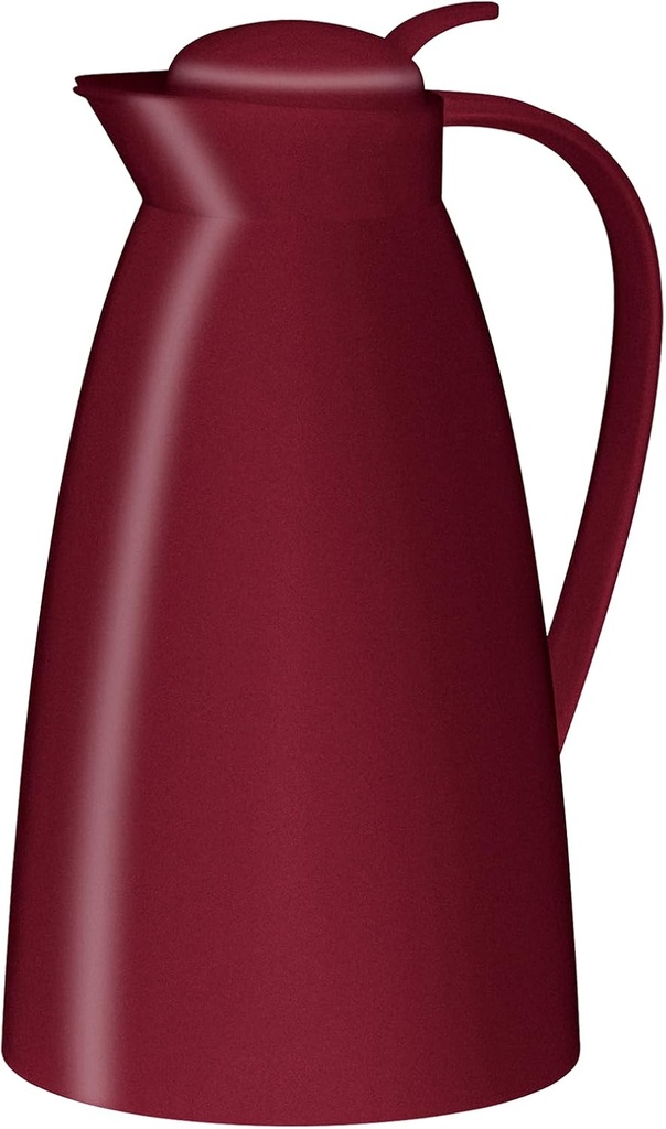 alfi ECO 1.0l, roșu rubin, ulcior izolat cu inserție igienă din plastic dur din sticlă, capac cu blocare prin răsucire cu buton convenabil, turnare cu o singură mână, ideal ca oală de cafea, ceainic, fără BPA
