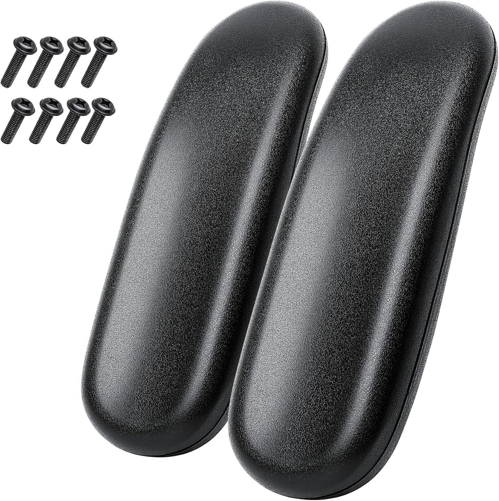 kwmobile 2X Tampoane de schimb pentru cotiere universale - Tampoane pentru cotiera scaun de birou - Tampa pentru cotiera din PU - Tampa de schimb de culoare gri inchis