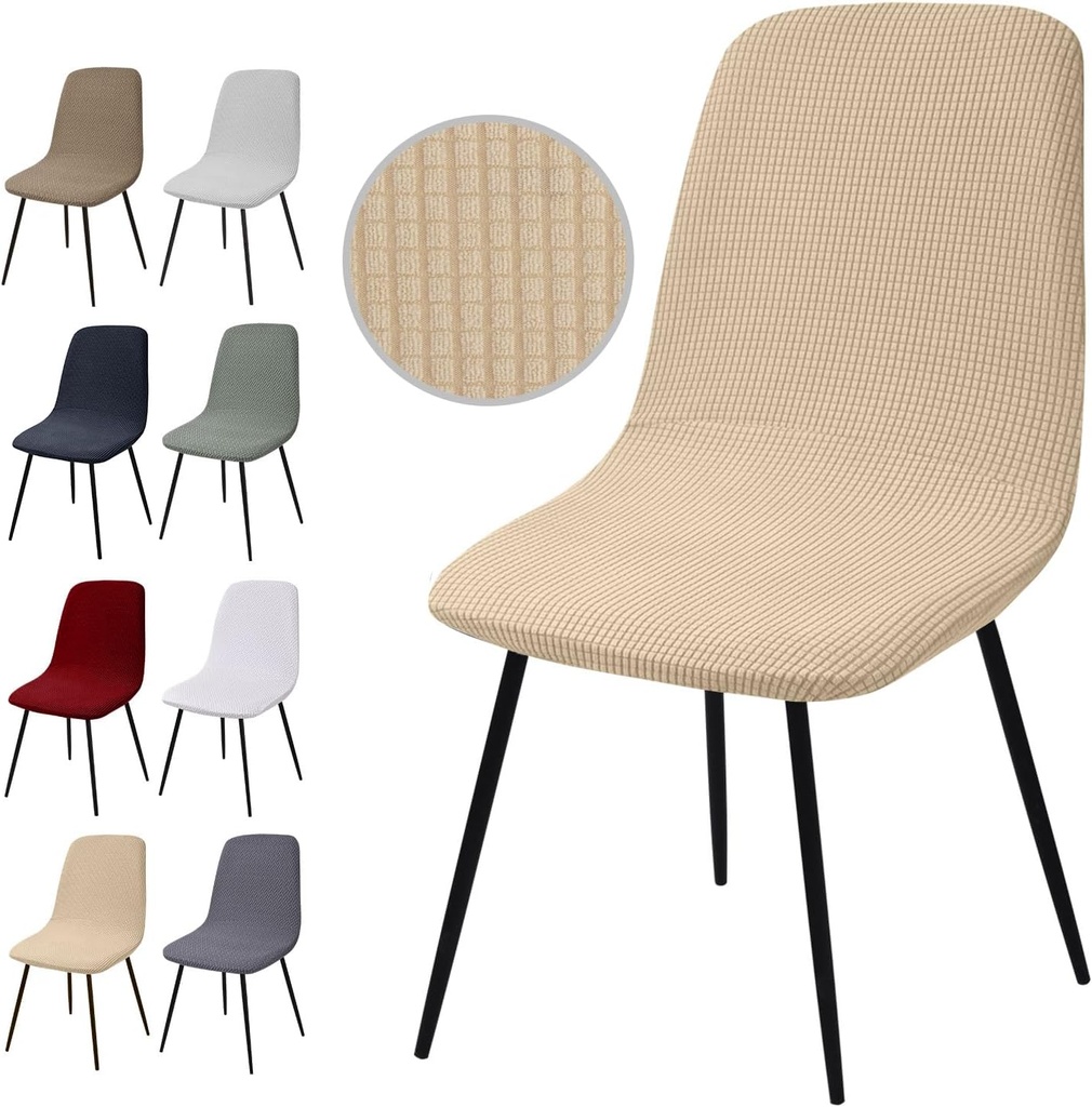 Huse pentru scaune set de 4, huse elastice pentru scaune jacquard huse pentru scaune pentru sufragerie huse pentru scaune universale huse pentru scaune detasabile lavabile pentru sufragerie, hotel, banchet, nunta, decoratiuni de petrecere (Y-bej, set de 4)