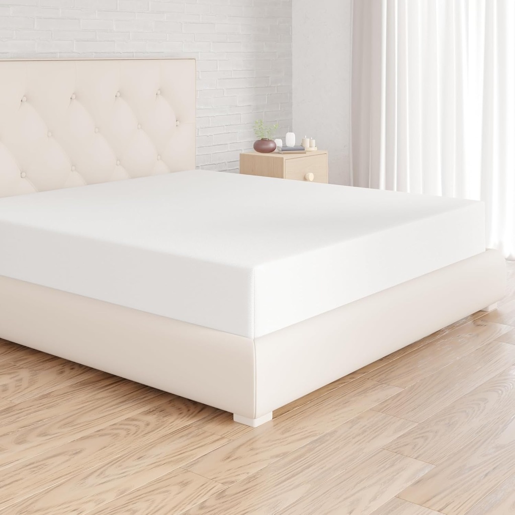 Amazon Basics cearceaf de pat, 200 x 200 x 30 cm, microfibră, cearșaf de pat - Înălțimea saltelei de până la 30 cm, alb
