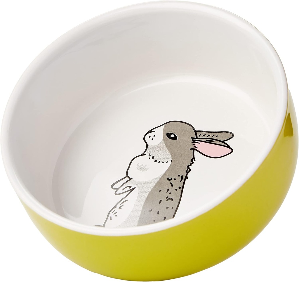 Bol ceramică Nobby Rodent Iepure, verde/alb Ø 11cm x 4,5 cm, 1 bucată