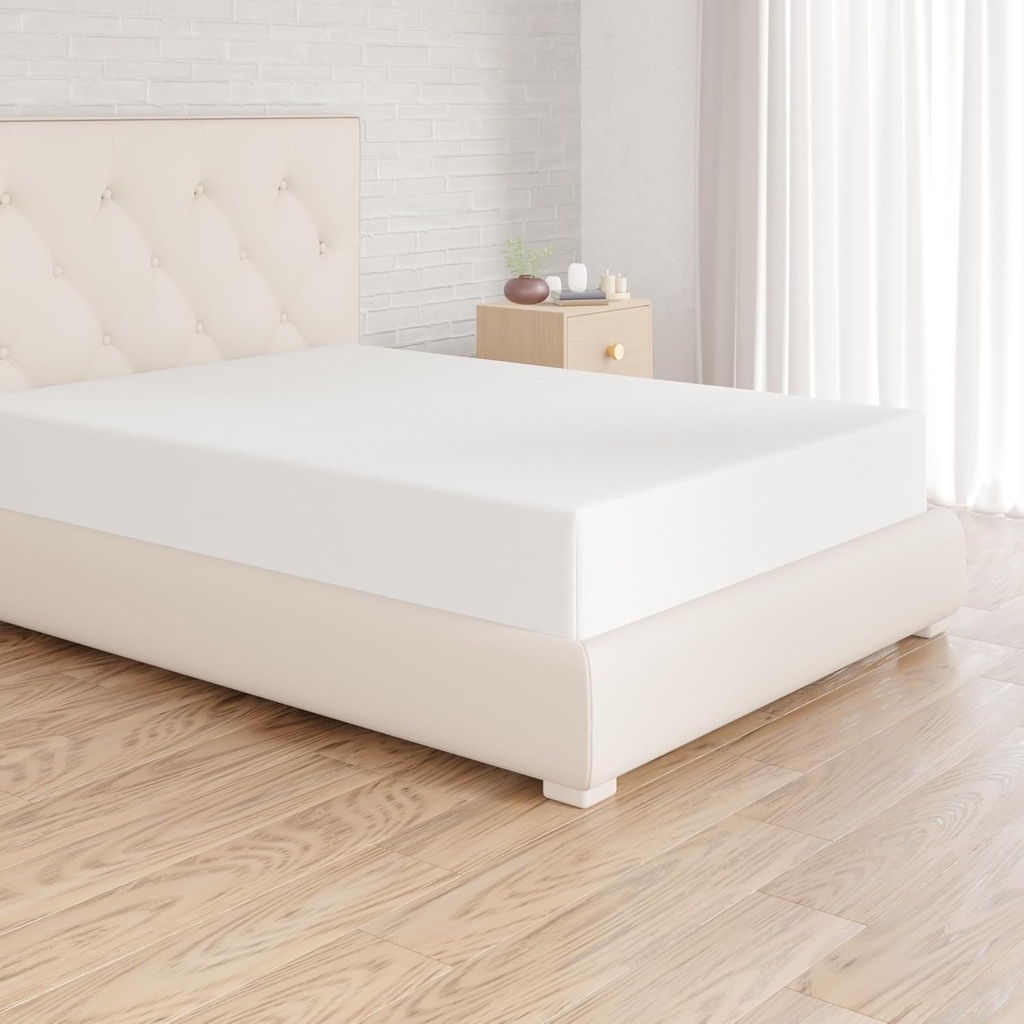 Amazon Basics cearceaf de pat, 90 x 200 x 30 cm, microfibră, cearceaf de pat - Înălțimea saltelei de până la 30 cm, alb