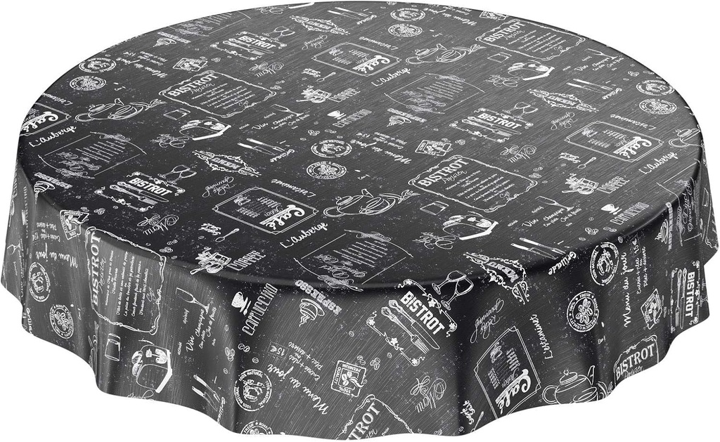 ANRO Manta ceara lavabila Negru Modern Retro Industrial Cafe rotund 120 cm, prosop, rotund 120 cm