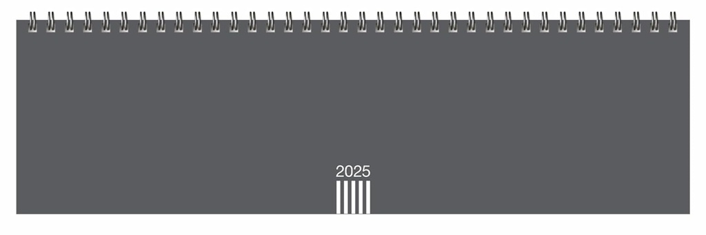 Planificator săptămânal orizontal, antracit 2025: Calendar practic de birou orizontal pliabil. Calendar atemporal în spirală 2025 pentru birou. Planificator săptămânal pentru birou. (Calendarul Heye Office)