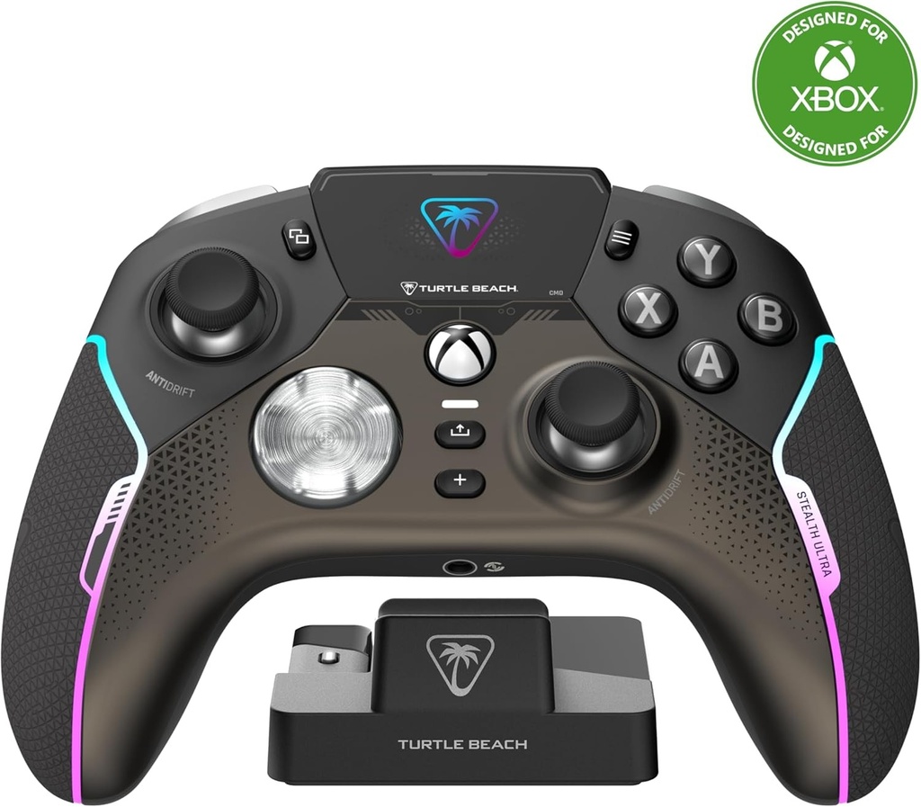Controler de jocuri Turtle Beach Stealth Ultra wireless cu statie de incarcare rapida, afisaj de comanda pentru Xbox Series X|S, Xbox One si PC