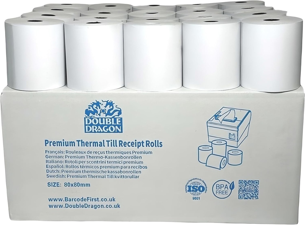 Role de hartie termica 80 x 80 mm pentru terminale POS Epson, Star, Samsung, Bixolon, pachet de 10